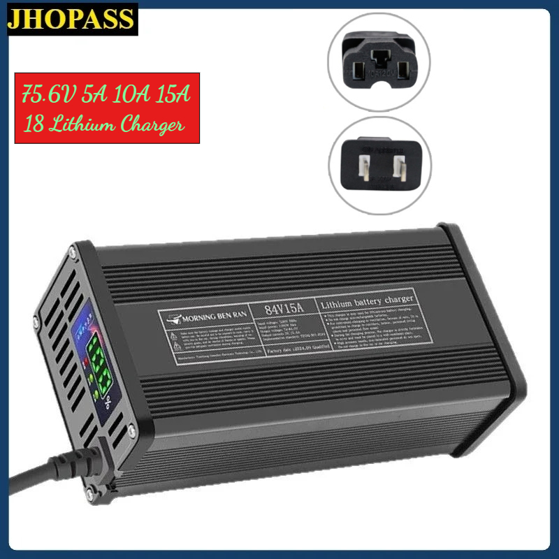 84V 20A Smart Charger - Carregador de Bateria de Lítio LiFePO4