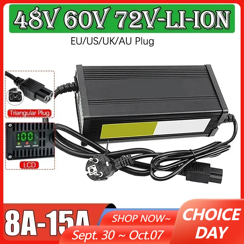 72V 15A Fast Charger - Carregador de bateria de lítio para